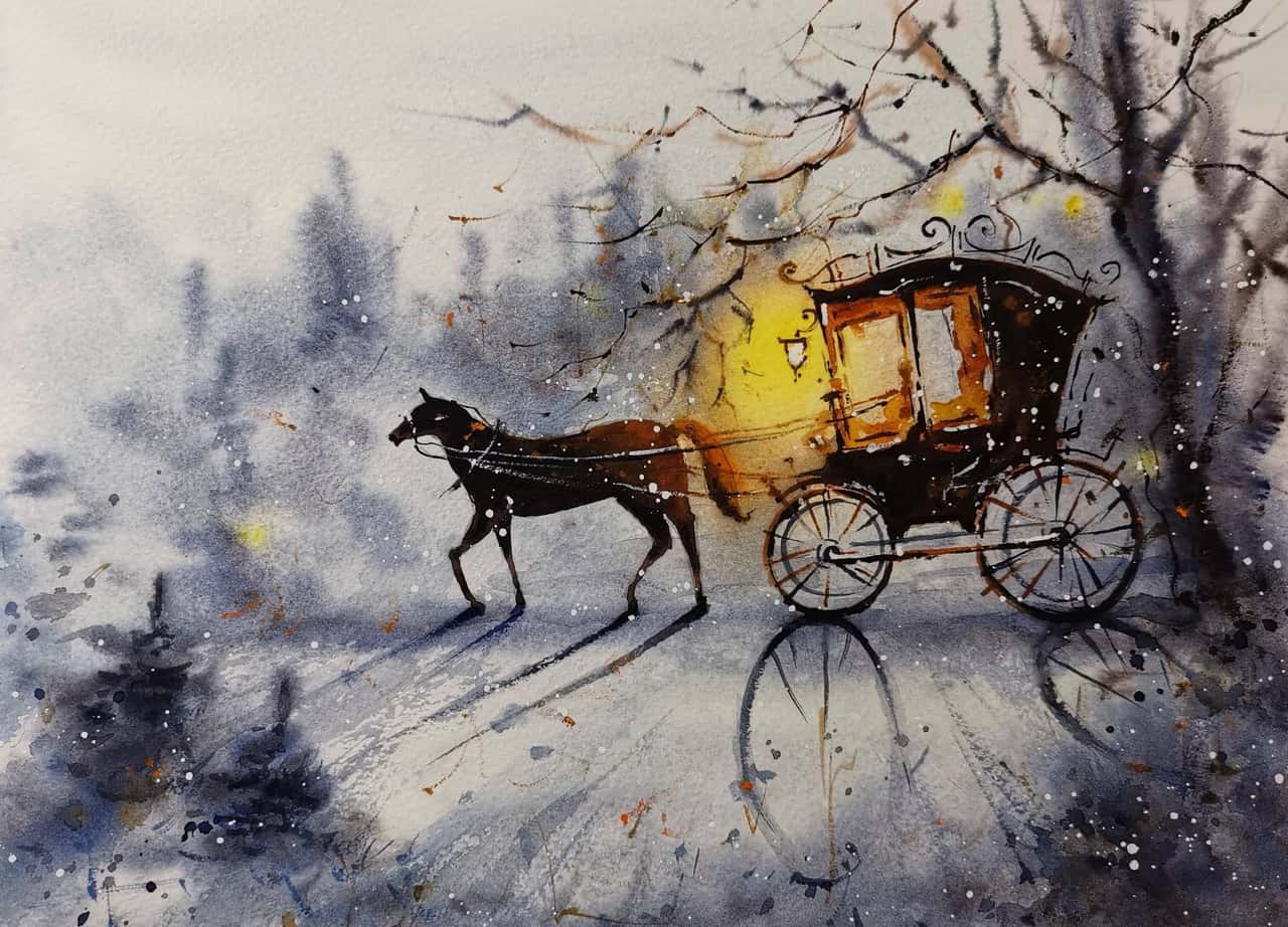Horse Painting Original Watercolor