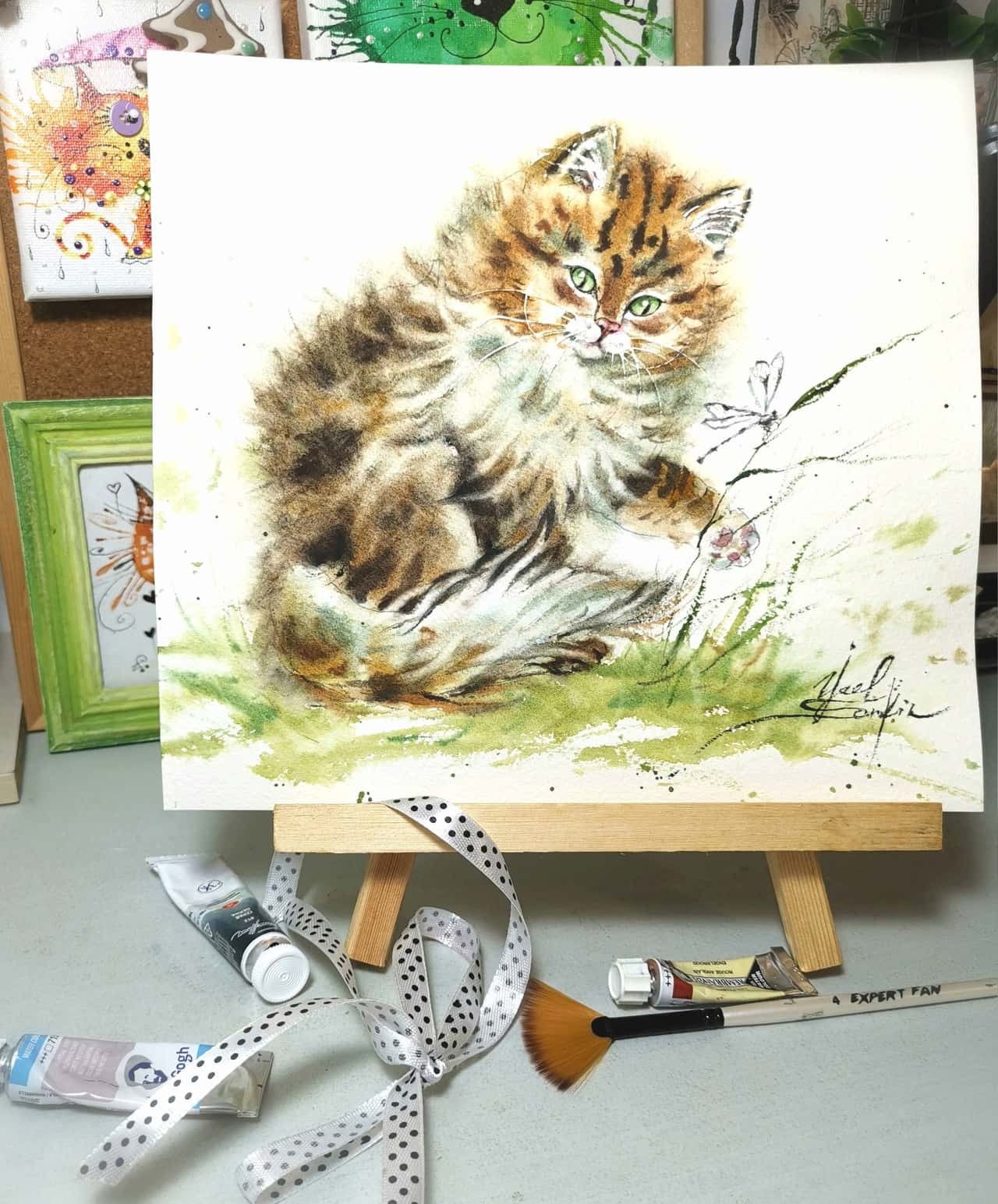 Kitten painting Original watercolor painting